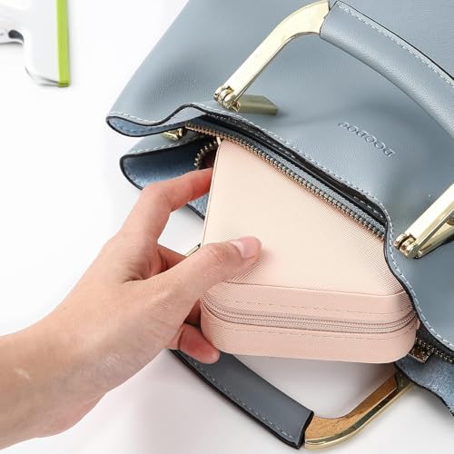 KYHYFJMD Travel Jewelry Case 2 Pack Mini Travel jewelry Box Portable Organizer Women Girls Gift Box for Rings Earrings Nec...