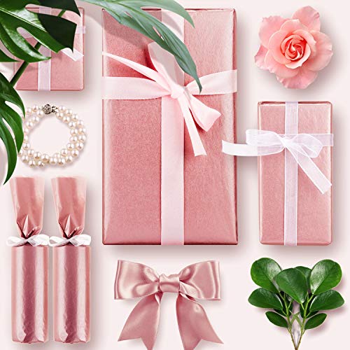 Whaline Rose Gold Tissue Paper Bulk, 100 Sheets Metallic Gift Wrapping Paper for Weddings, Birthday Party, Showers, Arts C...