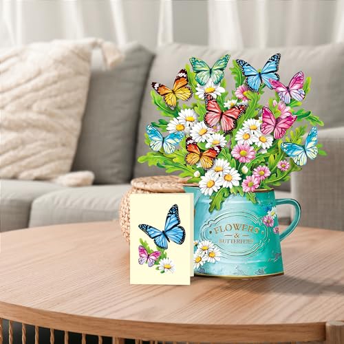 Airpark Mothers Day Gifts Card, 3D Pop Up Paper Flowers Bouquet 12’‘ with Note & Envelope, Birthday, Get Well, Teacher App...