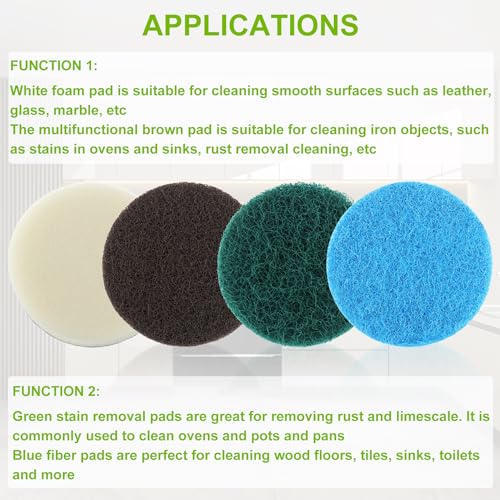 EPLZON 16pcs Electric Cleaning Brush Pad Set 4 Foam Pads 4 Kitchen Mats 4 Performance Pads 4 Microfibre Pads fit for Dreme...