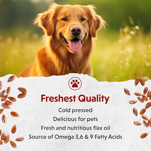 Barlean's Flaxseed Oil for Animals, Pet Essential Liquid Omega 3 Fatty Acids Cat and Dog Oil Supplements for Skin and Coa...