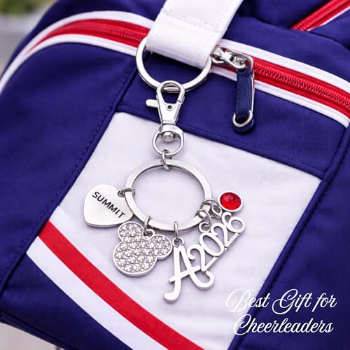 Infinity Collection 2026 Cheerleading Summit Keychain Gift, Cheerleader Keychain with Initial Charm and Birthstone, Cheer ...