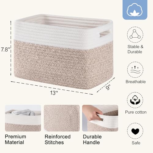 SIXDOVE 4 Pack Storage Baskets for Organizing, Woven Baskets for Shelves - Perfect for Toys, Books, Towels, and Clothes, D...