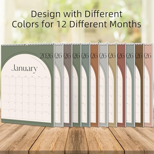 Aesthetic Wall Calendar 2026, 18 Monthly Vertical Calendar January 2026 to June 2027, 15" x 10" Modern Wall Hanging Calend...