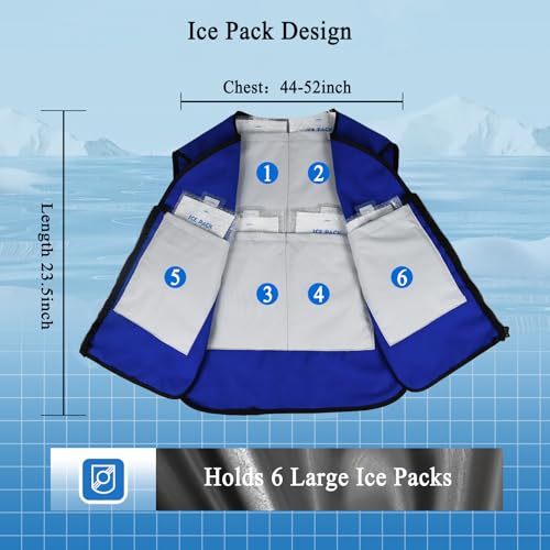 IAIGOGO Cooling Vest for Men Women Teens,Adjustable Ice Vest with 20 Pcs Ice Packs for Hot Weather Use,Ideal for Outdoor W...