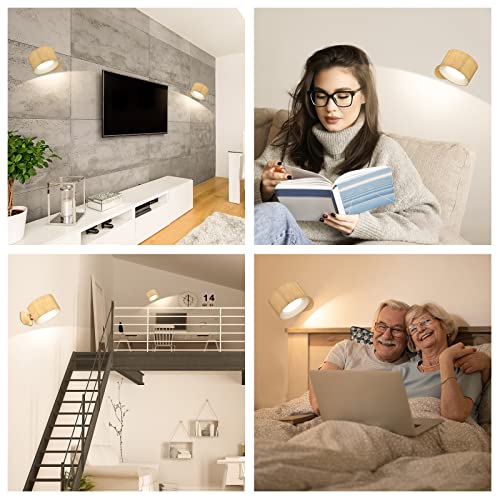 Koopala LED Sconces, Wall Mounted Lamps with Rechargeable Battery Operated USB Port 3 Color Temperatures & 3 Brightness Le...