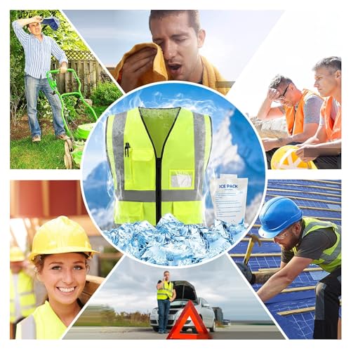 YITIAOYU Cooling Safety Vest with 24pcs Gel Ice Packs - Cooling Vest for Hot Weather Outside Working