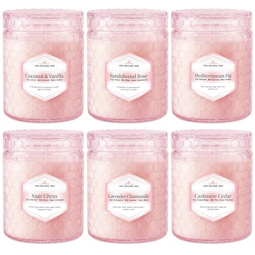 6 Pack Soy Wax Candles Sets, Scented Candles Gifts Sets for Women Birthday Christmas, 5.5 Oz Each Natural Aromatherapy Can...