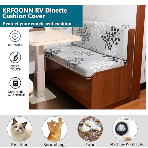 KRFOONN RV Dinette Cushion Covers Stretch Camper Cushions Cover Replacement Couch Cushion Slipcovers Washable Loveseat Sli...