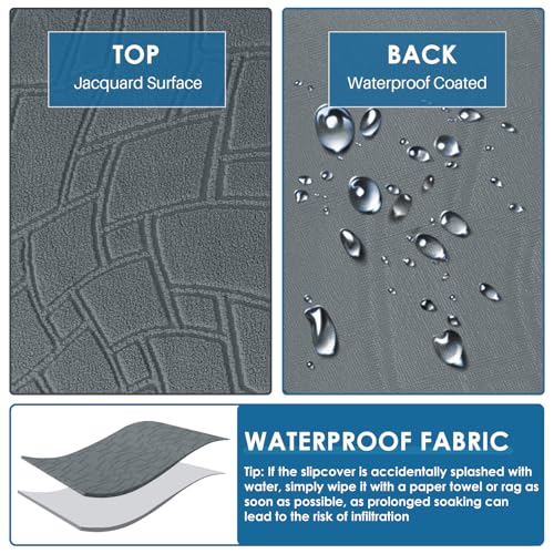 MAXIJIN Waterproof Couch Cushion Covers Individual Chair Seat Cushion Cover Stretch Sectional Sofa Slipcovers with Elastic...