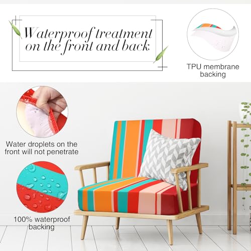Newwiee 8 Pcs Patio Stretch Sofa Cushion Cover Outdoor Cushion Covers Replacement Patio Furniture Couch Slipcovers Chair S...