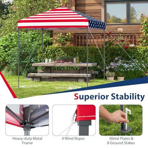 Tangkula 6.6x6.6 Ft Pop Up Canopy, 1 Person Instant Setup Portable Canopy Tent with Center Lock, UPF 50+ Sun Protection, 8...