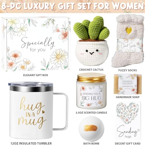 Self Care Get Well Soon Gifts Basket for Women, Mothers Day Birthday Gifts for Women Spa Care Package, Thinking of You Ins...