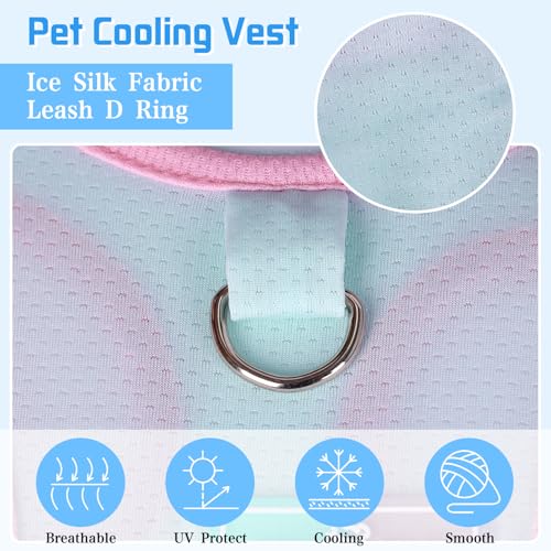 Yaopelky Dog Cooling Vest, Summer Pet T-Shirt, Breathable Quick-Dry Outfit for Dogs and Cats, Blue (Blue, Medium(5.5-8.8lb))