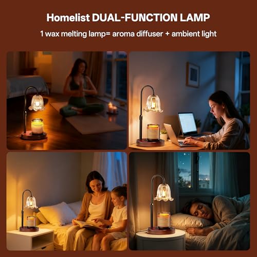 Homelist Dimmable Candle Wax Warmer, Candle Warmer Lamp with Timer for New Home, Mondern Warmers Flower Lamp, House Warmin...