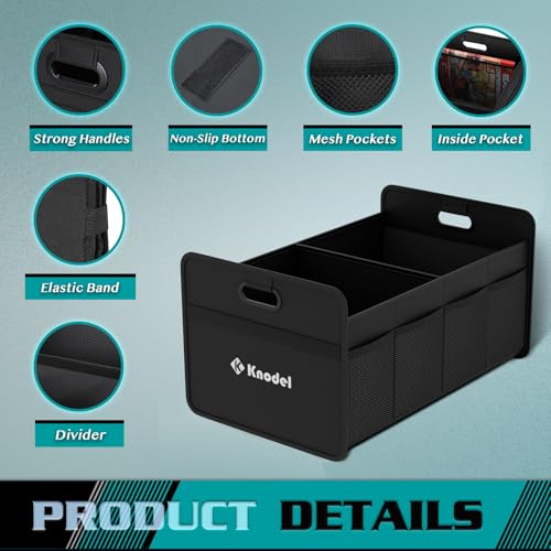 K KNODEL Car Trunk Organizer, Foldable Organizer for Car, Automotive Consoles & Organizers, Storage with Reinforced Handle...