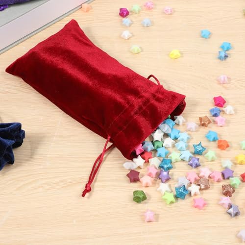 Tucnoeu 4pcs 7.08 X 5.11inch Velvet Gift Bags Soft Velvet Bags with Drawstrings,Dice Bag Small Drawstring Pouch for Tarot ...