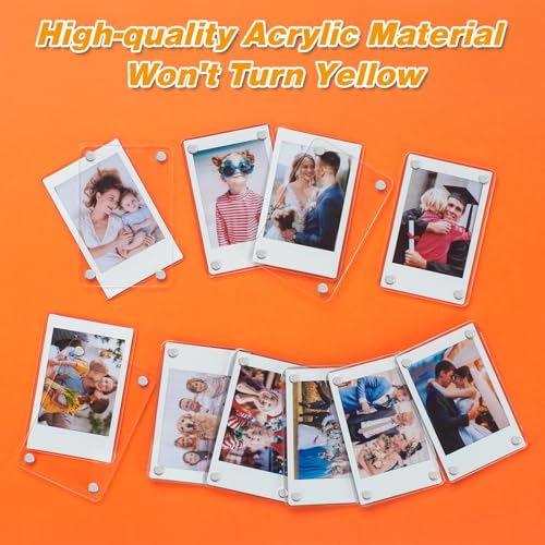 SUNEZLGO 15 Pack Acrylic Fridge Magnetic Frame for Polaroid, 2.36x3.54 In Mini Picture Frames for Fujifilm Instax Mini, Do...