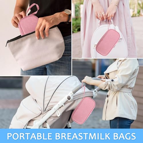 ISUSSER Breastmilk Cooler Bag with Ice Pack, Portable Insulated Breast Milk Storage Cooler Bag, Small Stylish Breastmilk S...