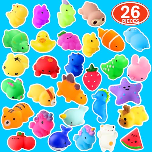 nobasco Squishies, 26 Pack Mochi Squishy Toys - Kawaii Cat Squishys Slow Rising Animals - Party Favors, Goodie Bag, Birthd...