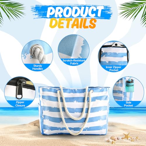 SRISE Large Beach Bag for Women & Men, Beach Bags Waterproof Sandproof, Travel Tote Bag, Swim Pool Bag for Family Outdoor