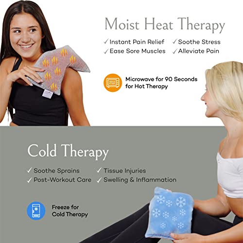SacksyThyme Microwave Heating Pad for Cramps, Back, Neck, Shoulders, Leg Pain - Reusable Heat Pack, Hot Moist Microwavable...