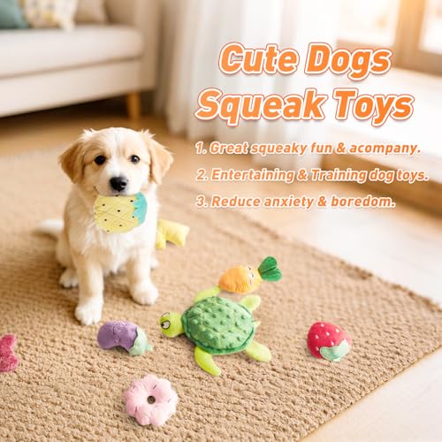 MOSDECEN Squeaky Dog Toys, Small Puppy Toys, Cute Interactive Pets Toys Bulk for Small Medium Dogs Soft Plush Dog Toy Sque...