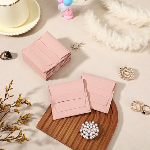 MAQUITA 40 Pcs Small Microfiber Jewelry Pouch Gift Bulk with Band, Jewelry Packaging Bag Luxury Small Gift Bags Tiny Micro...