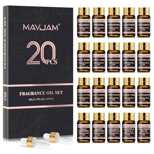 MAYJAM Fragrance Oil Gift Set, Top 20 Essential Oils Variety Pack for Diffusers for Home, Long Lasting Scented Oils for So...