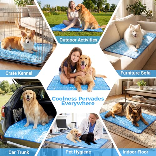 Dog Cooling Mat, Arc-Chill Cooling Fiber Self-Cooling Pad for Dogs - 40" x 28" Washable Non-Toxic Summer Pet Mat, Non-Slip...