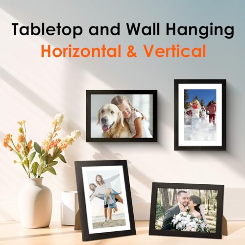 FIXSMITH 5x7 Picture Frame Set of 2, Photo Frame with HD Plexiglass, Display Pictures 4x6 with Mat or 5x7 Without Mat Mult...