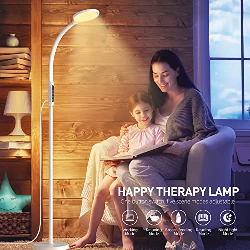 FBBJFF Light Therapy Lamp 11000 Lux, LED UV-Free Sunlight Lamp,Full Spectrum Happy Therapy Lamp with 10 Adjustable Brightn...