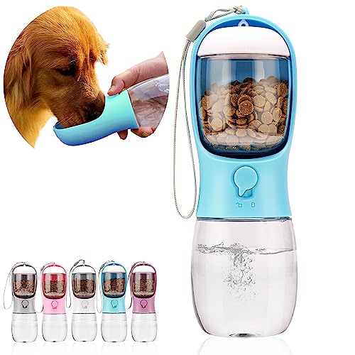 AVELORA Dog Water Bottle with Food Container, Portable Leak Proof Pet Water Dispenser for Walking Hiking Travel, Puppy Ess...
