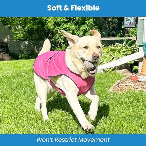 DOGZSTUFF Dog Cooling Vest – Lightweight Evaporative Shirt with UV Protection for Small, Medium, and Large Dogs – Breathab...