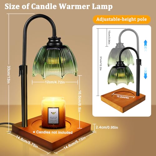 YGS-Tech Candle Warmer Lamp with Timer Dimmer, Height Adjustable Candle Warmer Lamp for Jar Candles, Birthday Gifts for Wo...