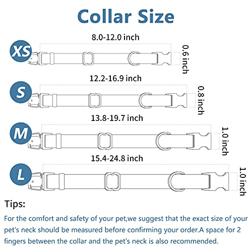 Soft Leather Dog Collar and Leash (6.6') Set - Stylish Rose Gold Heavy Duty Metal Buckle, 4 Adjustable Lengths Leash for S...