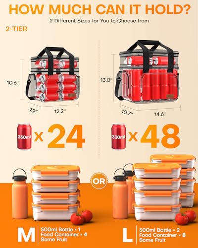 HOTOR Lunch Box for Men and Women - Leak-Proof Insulated Lunch Cooler Bag with Adjustable Strap, Multiple Pockets for Offi...