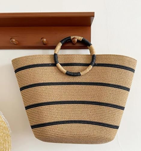 TOFUNTOY Beach Bags for Women Straw Tote Bag Summer Beach Bag Large Woven Straw Tote for Vacation Holiday