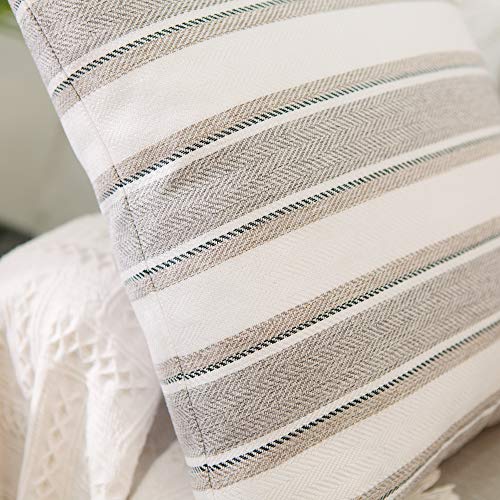 NATUS WEAVER mini Multi Color Stripe Pillow Case Soft Faux Linen Square Decorative Throw Cushion Cover Pillowcase with Hid...