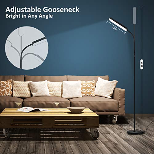 Wio-Mio Floor lamp, 15w/1000lm Bright LED Floor Lamp with Stepless Adjustable 3000K-6000K Colors and Dimmer, Remote and To...