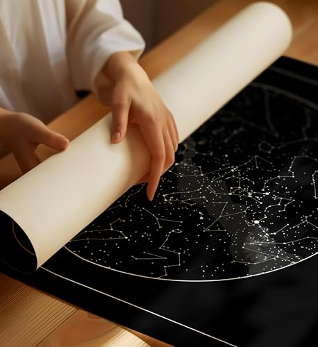 CELESTORY Custom Star Map Framed Canvas Night Sky Print Constellation Map Star Chart Gift Wall Art Poster Personalized Sta...