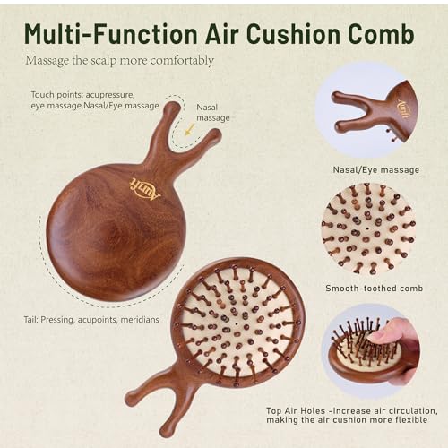 Mother’s Day Gift for Mom – Wooden Scalp Massager Brush & Comb Set, in Premium Gift-Ready Box – Natural Wood Head Massage ...