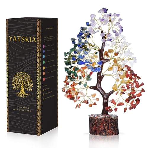 YATSKIA 7 Chakra Tree of Life - Crystals and Healing Stones | Birthday Gifts for Women | Crystal Tree for Positive Energy...