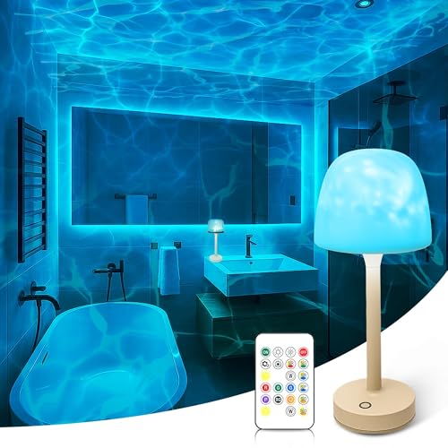 Waterproof Shower Lamp for Inside Shower, Rechargeable Bathroom Lamp with Remote & Touch Control, Cordless Shower Light wi...