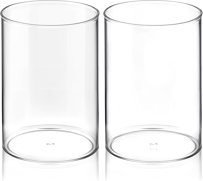 2 Pcs Pen Holder Acrylic Cylinder Container Stylish Clear Acrylic Desk Organizer Round Makeup Brush Storage Desktop Pencil...