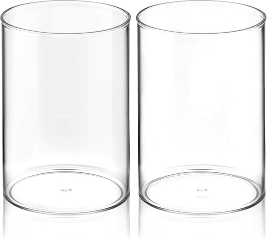 2 Pcs Pen Holder Acrylic Cylinder Container Stylish Clear Acrylic Desk Organizer Round Makeup Brush Storage Desktop Pencil...