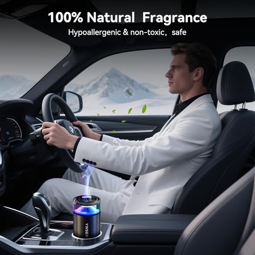 Smart Car Air Freshener, Car Air Freshener Diffuser with Starry Sky Projection and 50ml Perfume, Auto On/Off Intelligent, ...