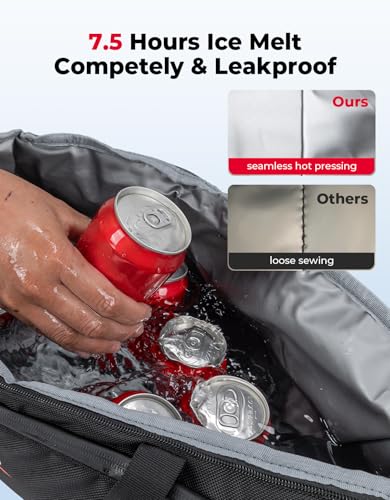 KEMIMOTO Upgraded Saddlebag Cooler Leakproof, Keeps Hot & Cold for 7.5 Hours Insulated Cooler Bag, 1680D Oxford & EVA for ...