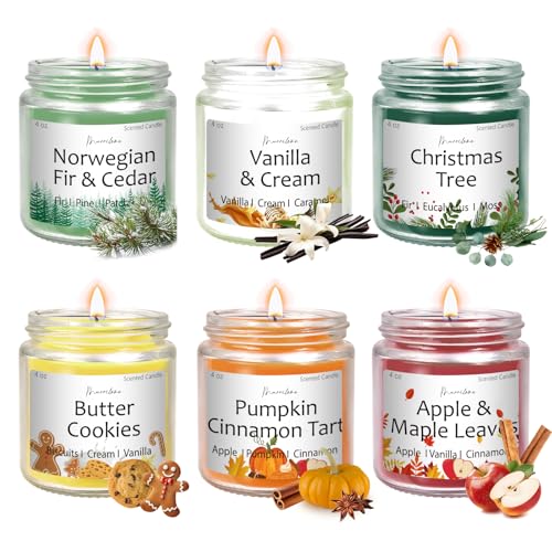 Christmas Candles Scented Candle Set: 6 Pack Christmas Scents Candle Bulk Home Scented - Holiday Candle Gifts for Women an...