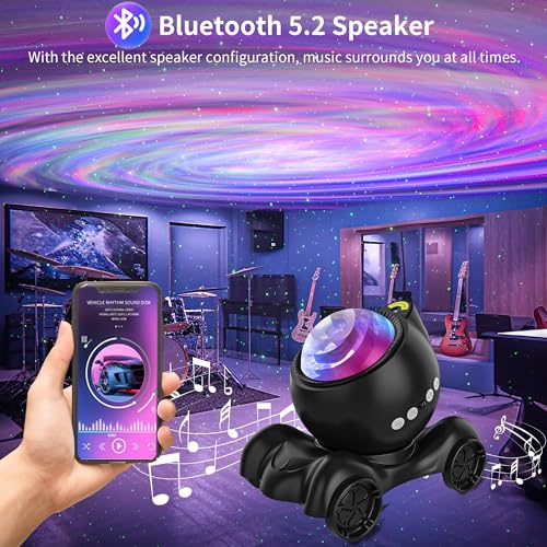 ENOKIK Galaxy Projector, Star Aurora Projector Built-in Bluetooth Speaker, Night Light for Kids Adults, White Noise Light ...